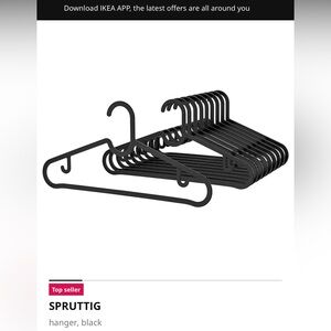 IKEA SPRUTTIG Black Hangers // Set of 50